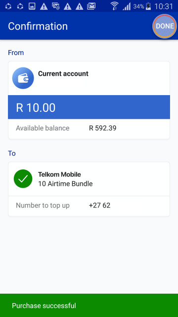 buy airtime - successful message (Confirmation)